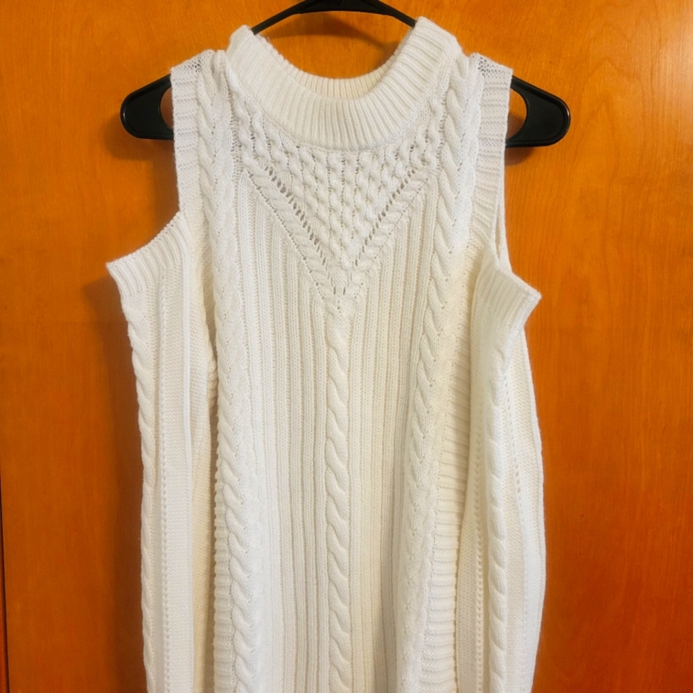 Cold shoulder sweater